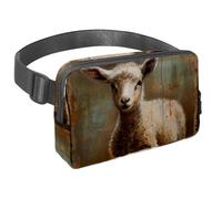 Step Up Your Outdoor Game, Sac banane avec sangle réglable pour homme et femme en déplacement, motif mouton vintage, Multicolore #06, 1.5x9.0x5.9in/4x23x15cm