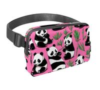 Step Up Your Outdoor Game, Sac banane avec sangle réglable pour homme et femme en déplacement, panda mignon sur rose, Multicolore #05, 1.5x9.0x5.9in/4x23x15cm