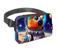 Step Up Your Outdoor Game, Sac banane avec sangle réglable pour homme et femme en déplacement, perroquet mignon dans l'espace, Multicolore #08, 1.5x9.0x5.9in/4x23x15cm