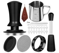Step Y Lot de 25 tampons à café, 51mm Ensemble Complet pour Espresso | Tamper à café, Anneau Doseur, Puck Screen, chiffon, outil WDT, mélangeur à café, tapis, latte art, Stylo à Latte, pot à Lait