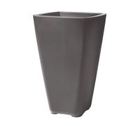 Step2 Bridgeview - Pot De Fleur Grand - Cèdre Foncé Jardinière Balcon Léger Et Facile À Déplacer - Plastique Rotomoulé - 42,8 X 42,8 X 66 Cm. Gris