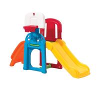Aire De Jeux Avec Toboggan Et De Nombreuses Options De Jeu Aire De Jeux Enfant En Plastic Avec Toboggan, Panier De Basketball & Mur D'escalade - Step2 Game Time Sports Climber