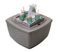 STEP2 Just Chillin | Table de Patio et Bac à Glace - Gris | Multifonctionnelle - Glacière, Table de Jardin et Plateau de jeu | Table Exterieur pour toute la Famille