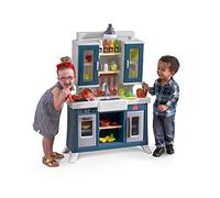 Step2 Modern Farmhouse Kitchen Cuisine Dinette Enfant en Plastique Marron | Cuisine Enfant avec Éclairage, Cuisinière Sonore, Réfrigérateur & Évier, Set 28 Pièces