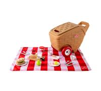 Step2 My First Picnic Basket - Jouet Panier de Pique Nique | Panier de Picnic avec Roulettes et Poignée - Accessoires de 30 pièces / une Nappe de Pique-Nique - à partir de 1 an et demi