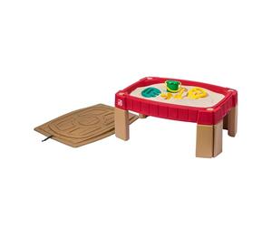 Step2 Naturally Playful Table Bac à Sable en Plastique | Table Bac à Sableavec Couvercle & Set 4 Pièces, Capacité 36, 3 Kg de Sable