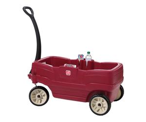 Step2 Neighborhood Wagon | Wagon Jouet | Chariot Jouet Rouge, 2 Places | Confortable et Sécuritaire avec Ceintures de Sécurité inclusent | Facile à Nettoyer et à Transporter