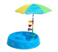 Step2 Play and Shade Pataugeoire en Plastique Bleue avec Parasol | Pataugeoire avec Accessoires, 45,4 L d'Eau, 102 x 102 x 127 cm