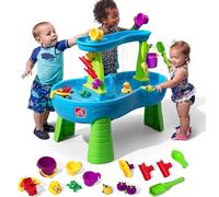Step2 Rain Shower Splash Table d'eau avec 13 Accessoires - Bleu & Vert | Table Jeux d'eau | Table d’activité pour Le Jardin, Table Activité Eau | Table d'eau Extérieur