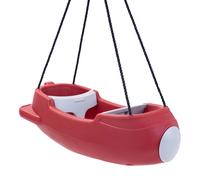 STEP2 Rocket Swing For Two | Balancoire Rouge et Grise, bébé 2 places | Portique ardin en forme de Fusée Spatial | Ceintures de Sécurité Réglables