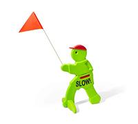 Step2 Safety Sam | Panneau d'aVERTissement pour Enfants en Vert Fluo avec Drapeau | Panneau d'aVERTissement | Signalisation