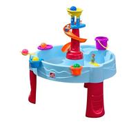 Step2 Spiral Slide d'eau avec 13 Accessoires | Table de Jeu Enfant pour Le Jardin en Bleu et Rouge