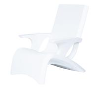 Step2 Vero Chaise Adirondack Pour Piscine En Plastique Blanche - Avec Accoudoirs | Transat Avec Base Lestable Et Plastique Uv20 - Pour Profondeur D'Eau Jusqu'À 22,9 Cm | Bain De Soleil D'Extérieur/De