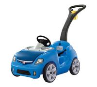 Step2 Wisper Ride Voiture Enfant Porteur Auto en bleu | Véhicule Jouet avec barre de poussée pour Enfants dès 1.5 ans