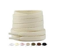 Stepace 2 Paires - Lacets Plats pour Chaussures, Lacets de Remplacement de 8 mm de Qualité Supérieure pour Chaussures de Sport, Chaussures de Ville Beige 200