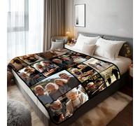 Stepdiy Plaid Personnalisé Photo 150x200cm, Couverture Personnalisée avec 12 Photos et Texte pour Adulte, Cadeau Personnalisée Papa Maman Homme Femme