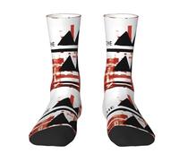 Stepgrais De&PE & Che Chaussettes unisexe avec motif musical imprimé hip-hop, chaussettes contrastées pour skateboard, cadeau pour les fans de musique, A-6., taille unique