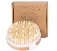 Stephanie Franck Beauty - Brosse à Sec Corps Ronde - Massage Tonique avec Poils naturels & Picots Souples - Dry Brushing pour Circulation & Peau Plus Lisse - Force Moyenne 6/10
