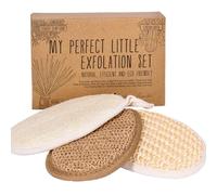 Stephanie Franck Beauty Gants Exfoliants Naturels Lot de 3, Luffa Chanvre Sisal, Pour Corps et Visage, Peau Douce et Éclatante, Vegan, Réutilisables, Zéro Déchet