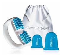 Stephanie Franck Beauty - Kit Massage Anticellulite avec Body Roller My Body Shaper + 2 Ventouses My Cellu Shaper - Palper-Rouler, Drainage Lymphatique, Soin Jambes, Ventre, Cuisses, Bleu ciel