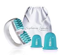 Stephanie Franck Beauty - Kit Massage Anticellulite avec Body Roller My Body Shaper + 2 Ventouses My Cellu Shaper - Palper-Rouler, Drainage Lymphatique, Soin Jambes, Ventre, Cuisses, Fesses, Turquoise