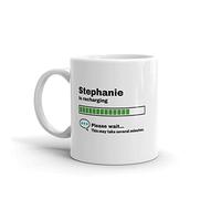 Stephanie Mug-Stephanie Gift-Funny Stephanie Present-Stephanie Is Recharging-Stephanie Joke Mug-Under 10-Sarcastic Stephanie Gift-11oz
