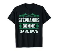 Stéphanois Papa Cadeau Supporter St-étienne Foot Enfant Vert T-Shirt