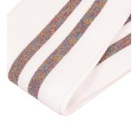 Stephanoise Bande de Bord côte 1.2mx85mm Blanc Multicolore Lurex