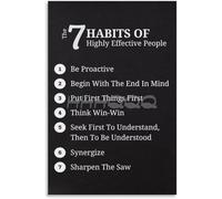 Stephen Covey 7 Habits Poster Effective People Book Summary Guide for Personal Development Office Home Wall-Art Decor(Unframed,16x24inch(40x60cm))