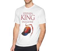 Stephen King Book Cover T Shirt Men's Fashion Cotton Crew Neck Short Sleeve Tunics White Manches Courtes(XX-Large)