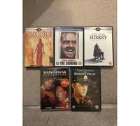 Stephen King Movie Bundle X 5 Shining Green Mile Misery Carrie & Shawshank Dvd