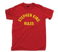 Stephen King Rules T Shirt Shining It Books Movies Monster Squad DVD BLU Ray Tee Red Red L