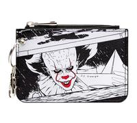 Stephen King's IT Pennywise Clown SS George Porte-Monnaie/Portefeuille avec Fermeture Éclair Pochette à Monnaie Poche Portefeuille, Noir