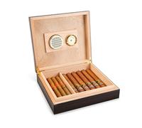 Cave à cigares avec humidificateur et hygrammètre pouvant contenir 35 cigares, étui à cigares de voyage en bois de cèdre, boîte à cigares avec séparateur, cadeaux idéaux for les hommes et les amateurs