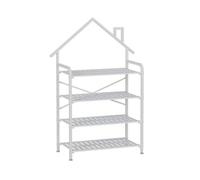 STEPHM Étagère à Chaussures d'entrée, Organiseur en métal, séparateurs en Plastique, Grande capacité, for l'intérieur et l'extérieur(4-Tier)