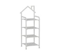 STEPHM Étagère à Chaussures étroite, étagère à Chaussures Robuste en métal avec séparateurs en Plastique, étagère de Rangement for Chaussures autoportante(4-Tier)