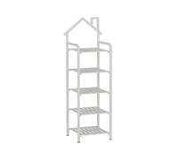 STEPHM Étagère à Chaussures étroite, étagère à Chaussures Robuste en métal avec séparateurs en Plastique, étagère de Rangement for Chaussures autoportante(5-Tier)