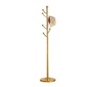 STEPHM Porte-Manteau en métal sur Pied avec 7 Crochets for Suspendre Une écharpe, Un Sac, Une Veste, Un Support for Arbre de Hall, for entrée, Salon, Salle de Bain(Gold)