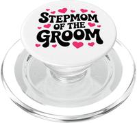 Stepmom of Groom Retro Hearts Retro Wedding Shower PopSockets PopGrip pour MagSafe