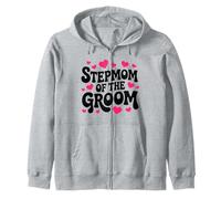 Stepmom of Groom Retro Hearts Retro Wedding Shower Sweat à Capuche