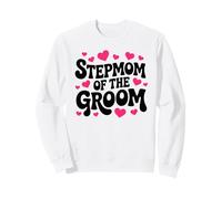 Stepmom of Groom Retro Hearts Retro Wedding Shower Sweatshirt