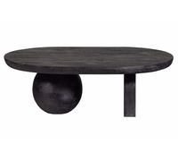 STEPPE - Table de salon ovale en bois de manguier noir L110 Noir
