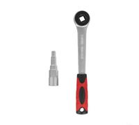 Stepped Radiator Spanner Set 10-21mm Carbon Steel Ratchet Handle Wrench Kit 276mm For Radiator Valves Carbon Steel Radiator Nipple Tool 5 Sizes Silver Black Heating Spanner 10mm To 21mm With (B)