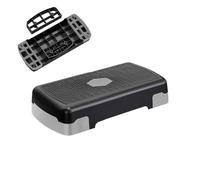 Stepper aérobique, Stepper et Step Board réglable de hauteur avec 3 élévateurs, conception stable non glissante, catégorie d'équipement de fitness avec utilisation pour la formation de force cardio de