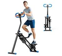 Stepper amélioré 2026 pour exercices de gym à domicile, machine d'escalade verticale, entraînement croisé avec écran LCD, pédale portable pliable, guidon (noir)