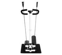 Stepper avec Guidon Écran LCD Résistance Réglable Noir Maison | Pédales antidérapantes, bandes résistance, charge 150kg. Entraînement hanches, jambes, lombaires, maison, bureau.