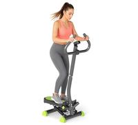 Stepper avec guidon stepper fitness appartement écran LCD résistance réglable acier gris vert noir