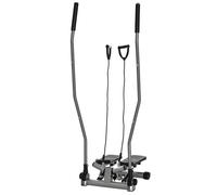 Stepper avec guidons - HOMCOM - appareil fitness avec écran LCD multifonction - 54 x 40 x 135 cm - acier - noir et argent