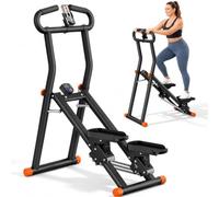 Stepper d'appartement, simulateur d'escalier Vertical, entraînement Complet du Corps, Appareil de Cardio Compact et Pliable avec Grande Amplitude de Mouvement, Guidon et pédales réglables