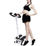 Stepper de fitness - Machine à stepper avec guidon - Résistance : 150 kg - Hauteur d'entraînement réglable - Système d'entraînement hydraulique pour la gym à la maison, la perte de poids